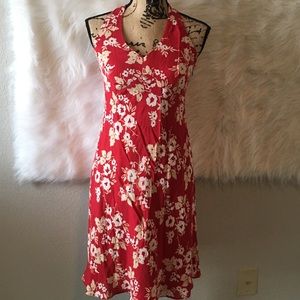 Ann Taylor LOFT Silk Floral Halter Dress